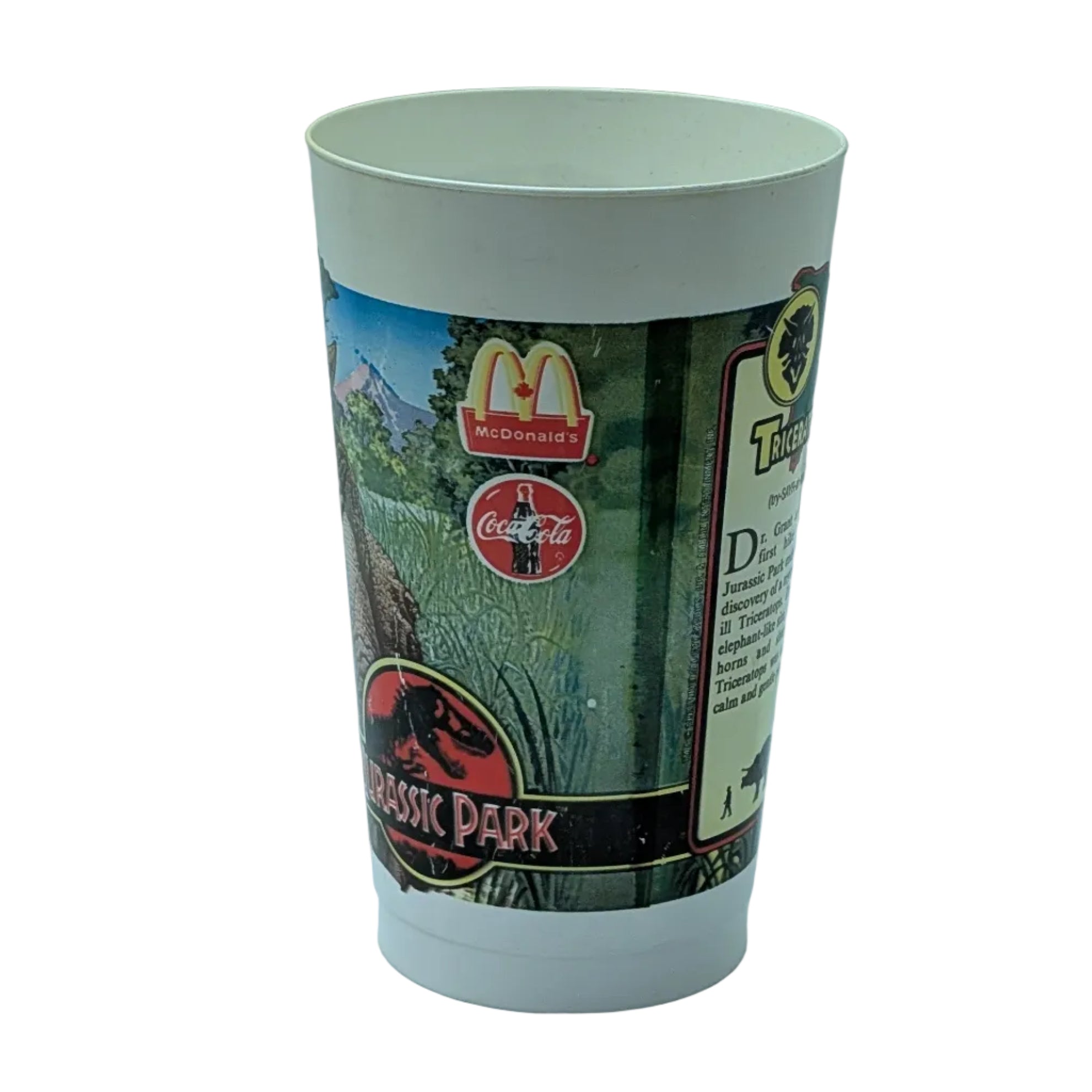 Vintage McDonald's Jurassic Park "Triceratops" Plastic Cup