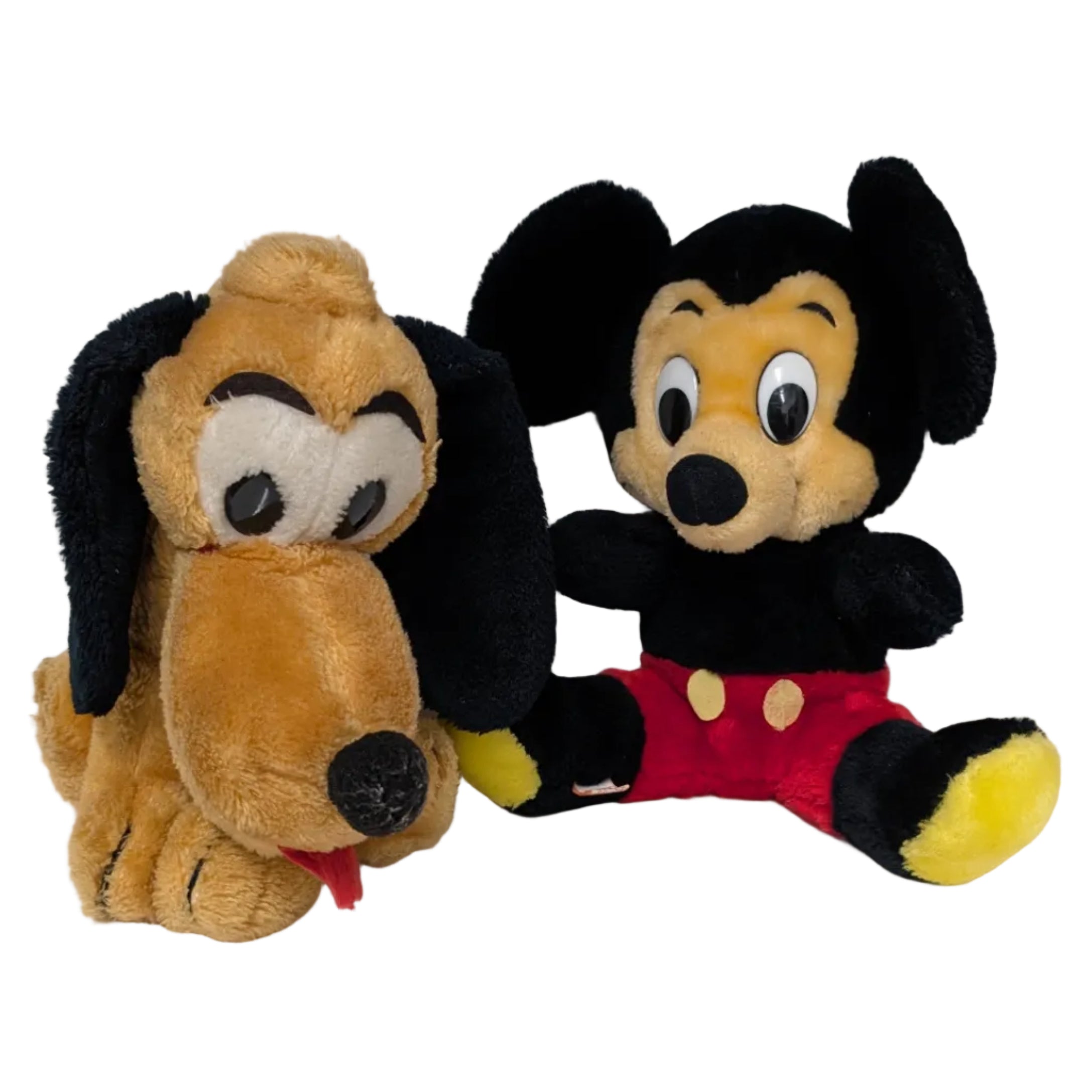 Vintage Mickey Mouse & Pluto Stuffed Toy Pair