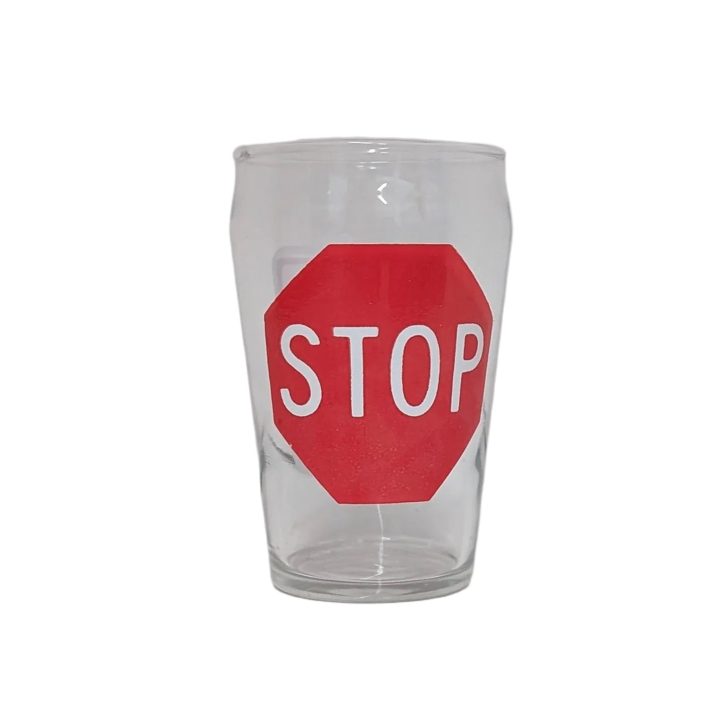 Vintage 'No Parking at Any Time' & 'Stop' Signs Drinking Glass