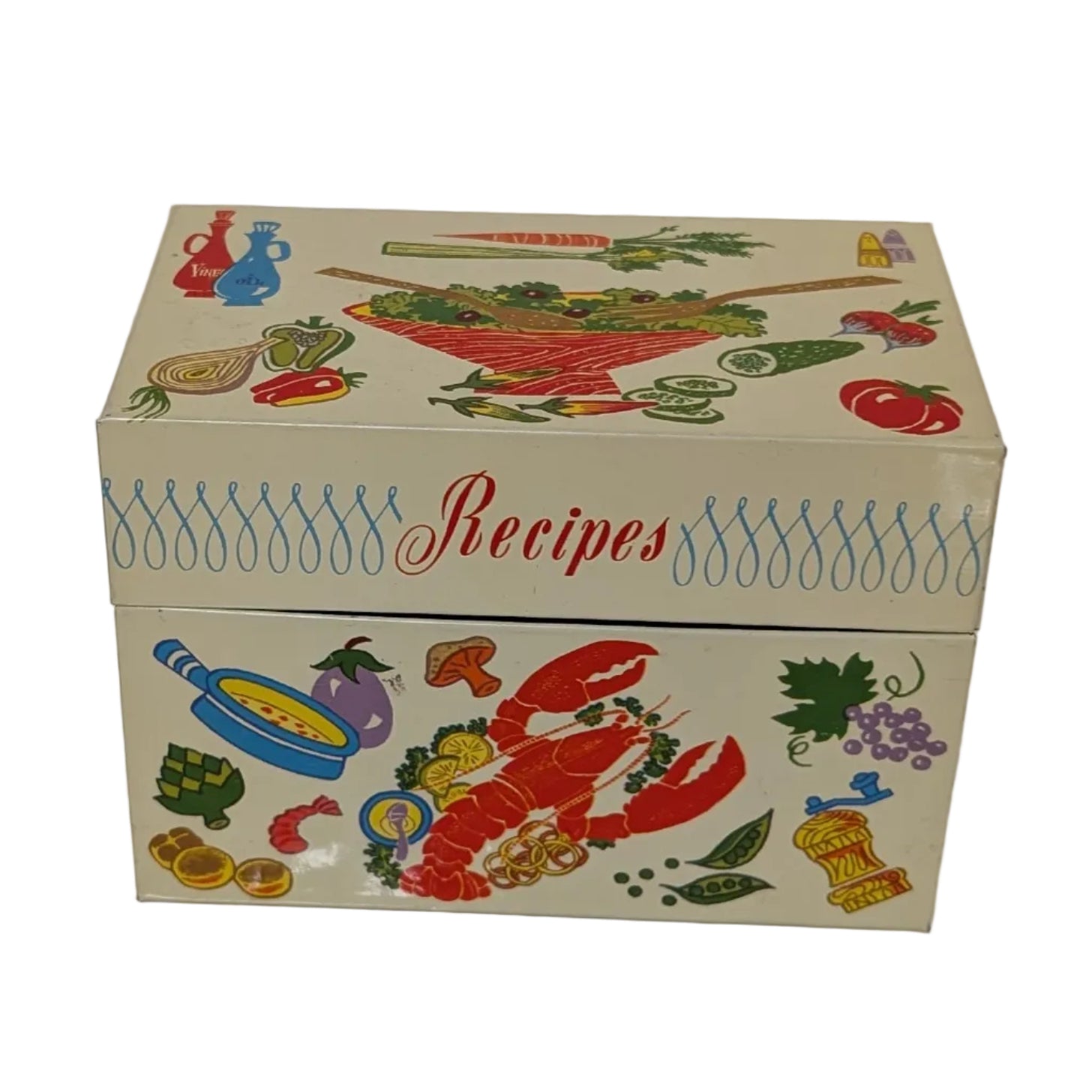Vintage Ohio Art Recipe Tin Box