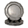 Vintage Pewter Crown-Castle Dinner Plates (Set of 5)