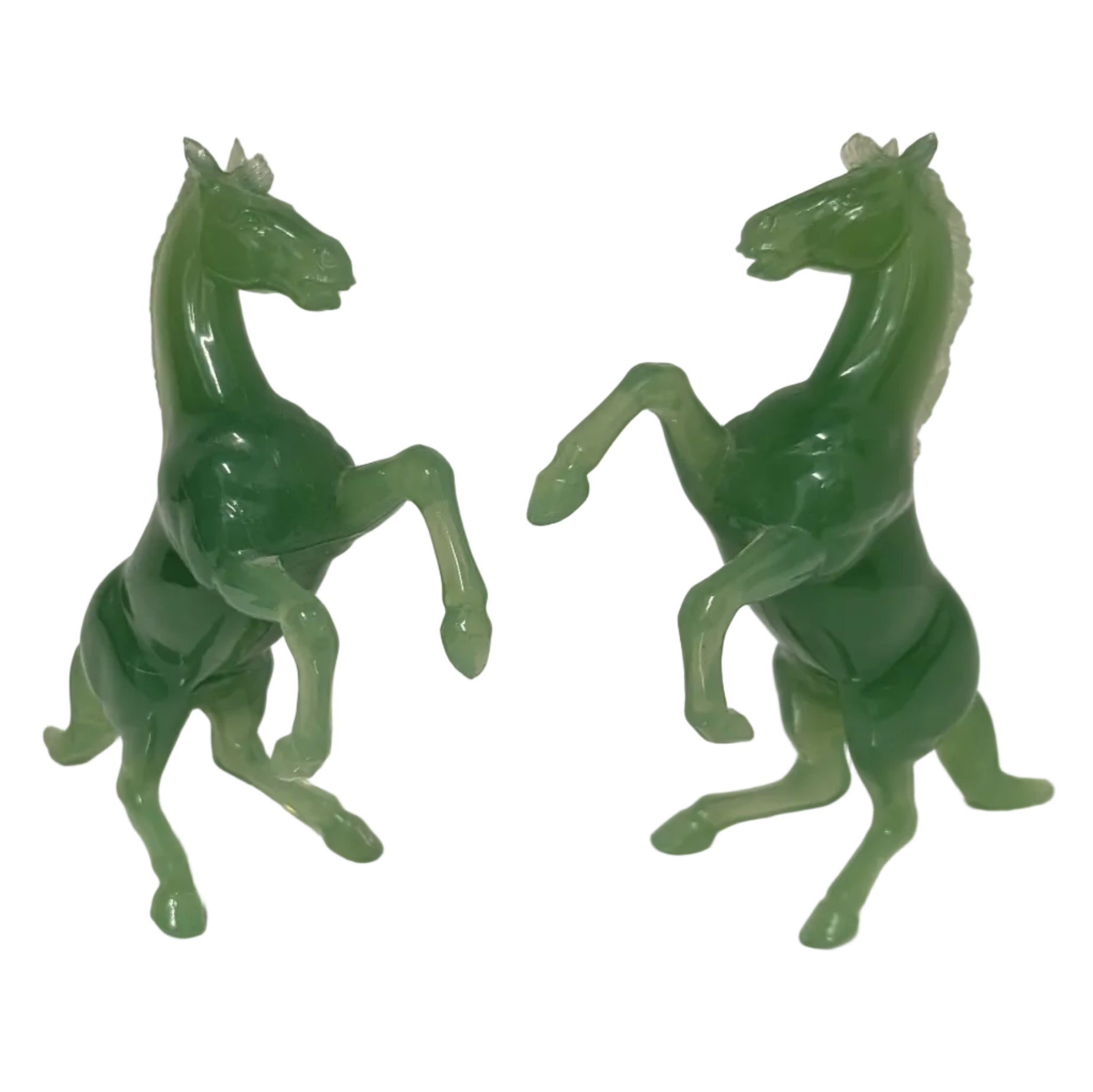Vintage Plastic [Lucite] Rearing Horses – Hong Kong