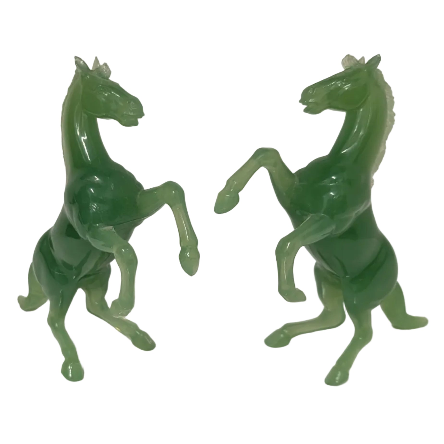 Vintage Plastic [Lucite] Rearing Horses – Hong Kong