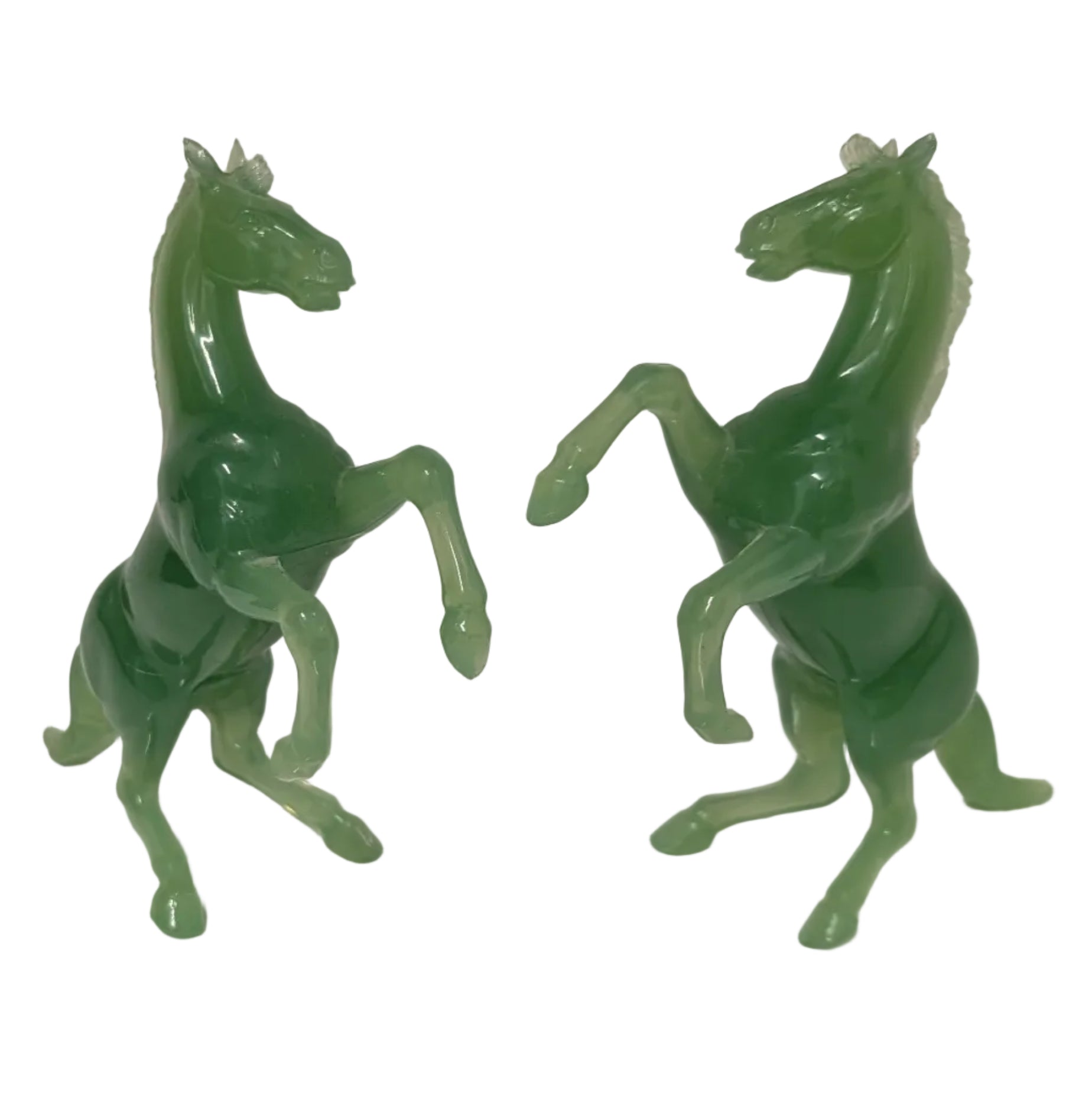 Vintage Plastic [Lucite] Rearing Horses – Hong Kong