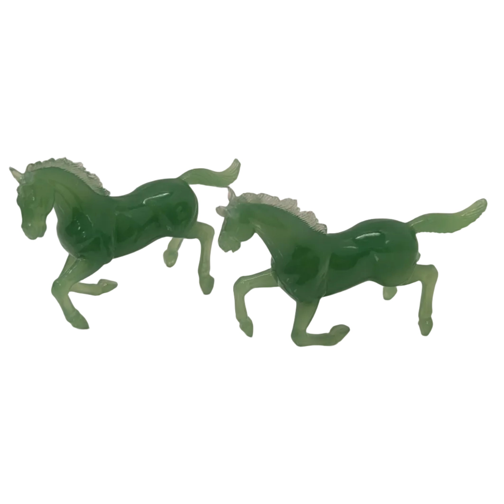 Vintage Plastic [Lucite] Rearing Horses – Hong Kong