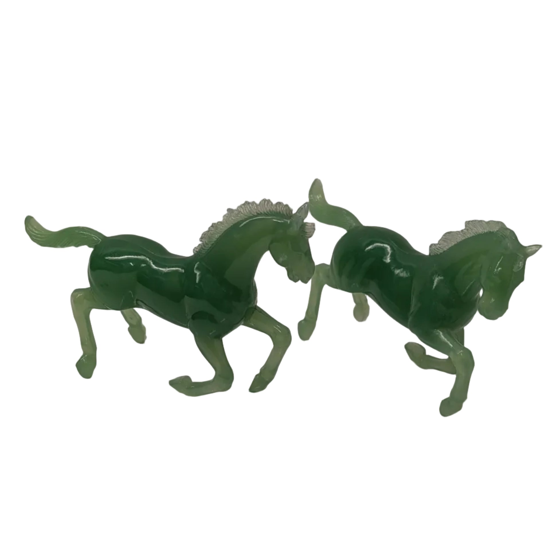 Vintage Plastic [Lucite] Rearing Horses – Hong Kong