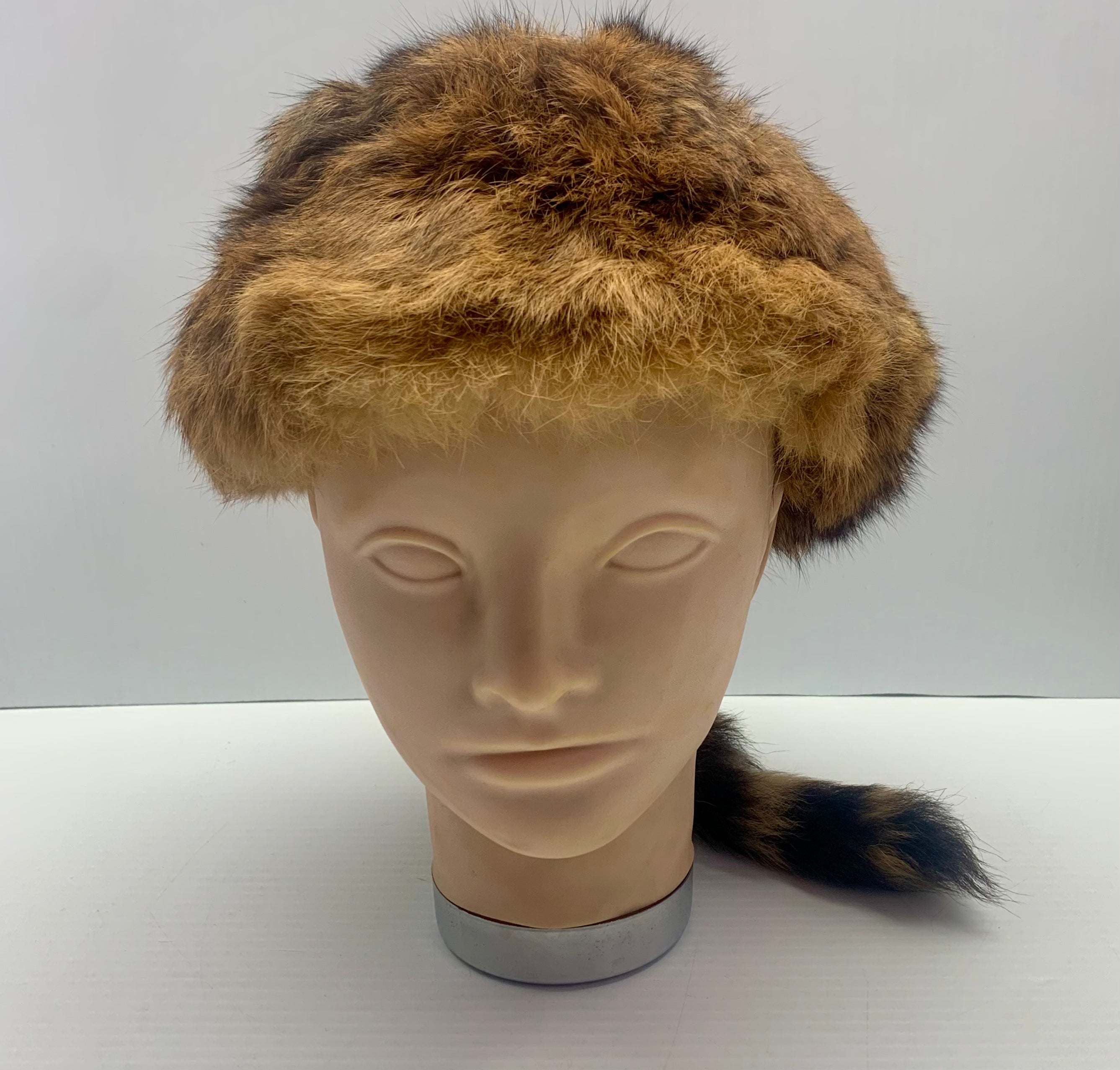 Vintage Raccoon Hat Made in Canada