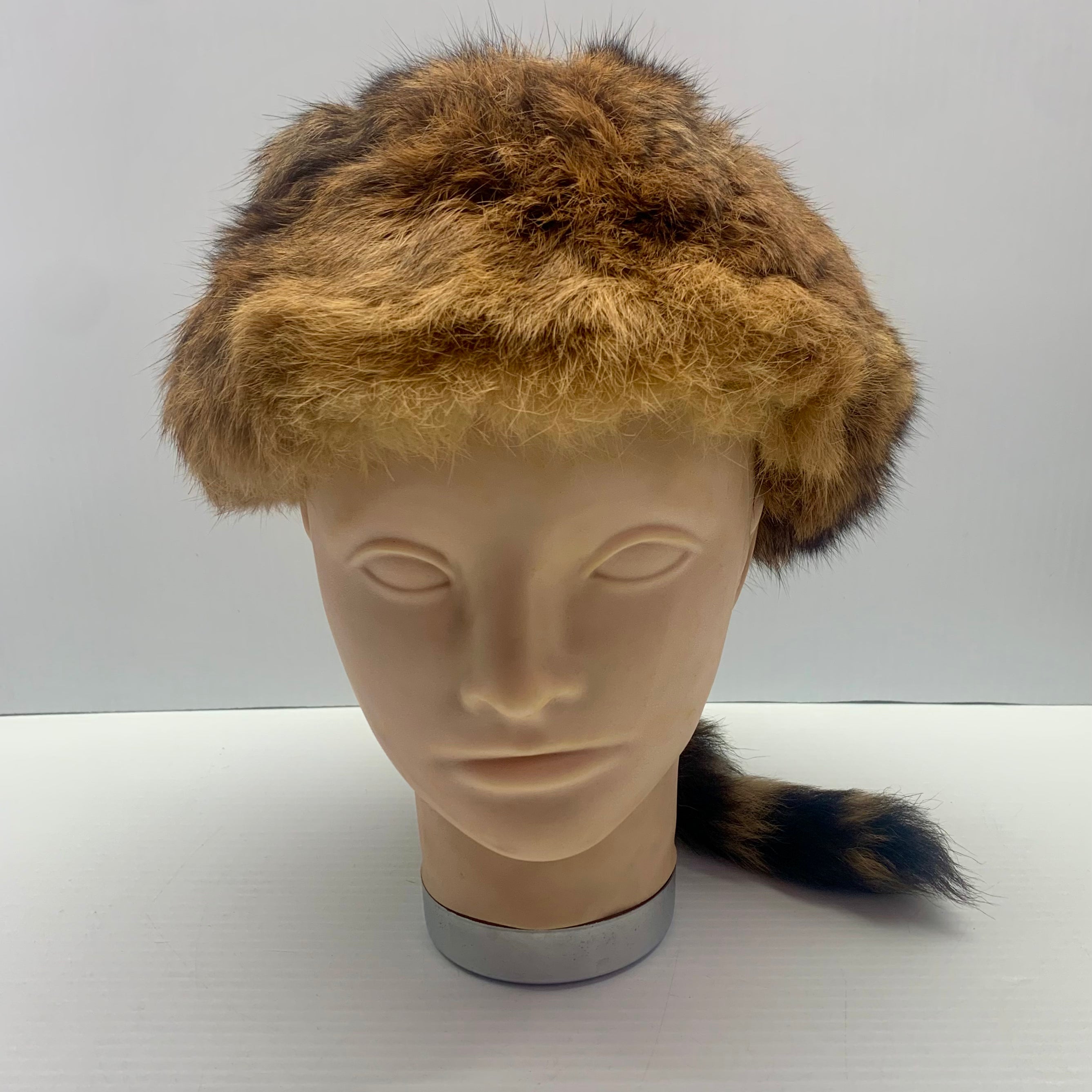Vintage Raccoon Hat Made in Canada