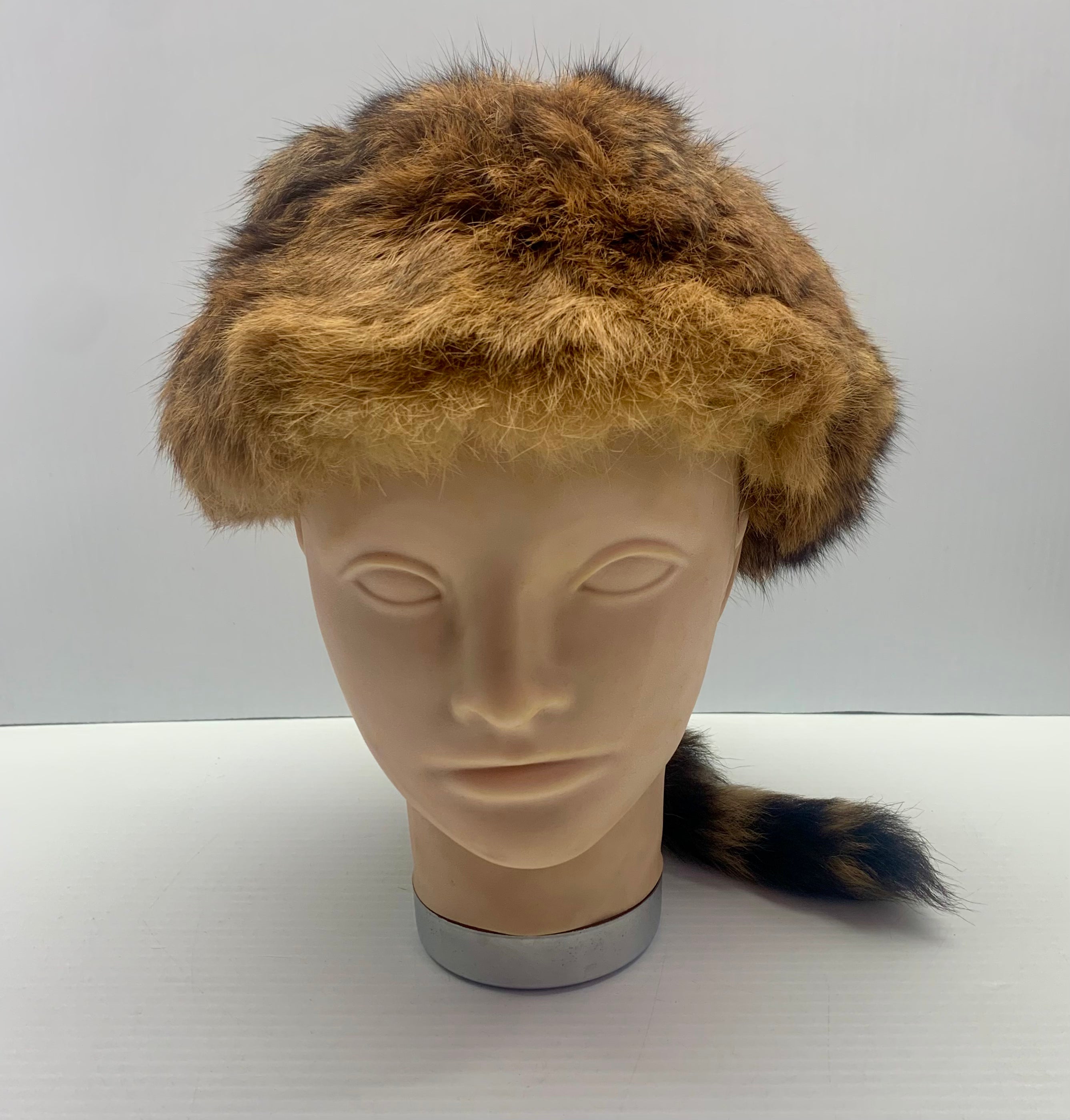 Vintage Raccoon Hat Made in Canada
