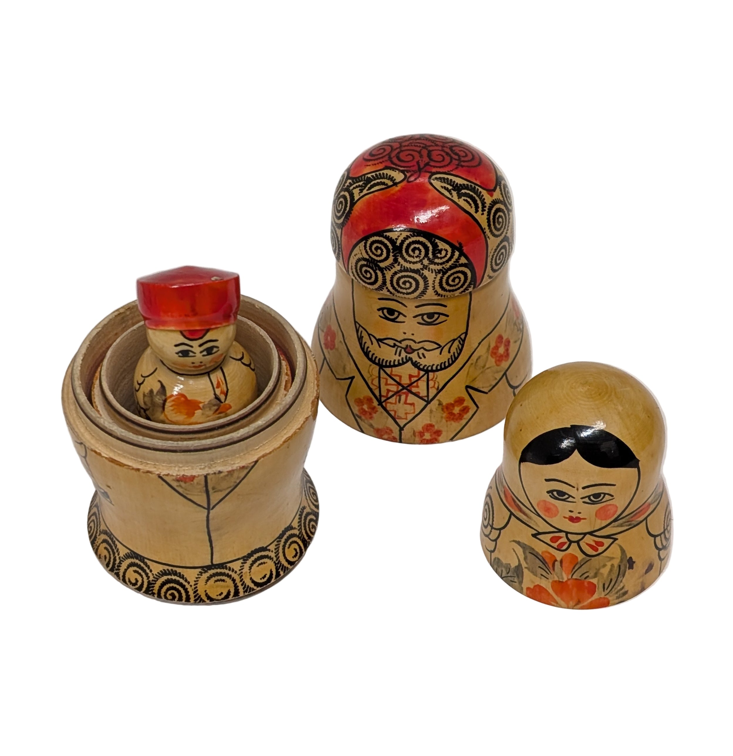 Vintage Russian Matryoshka Nesting Dolls Family 