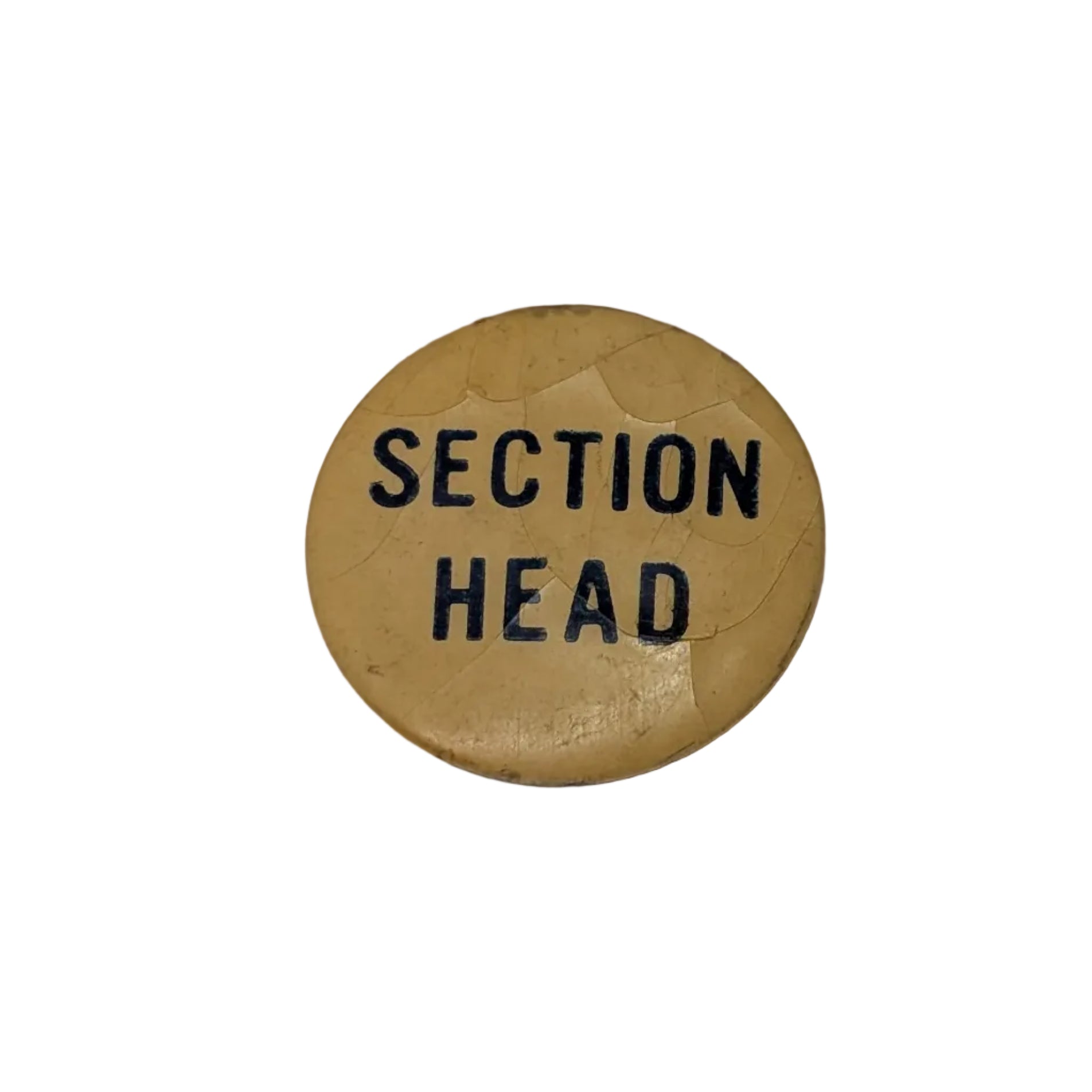 Vintage SECTION HEAD Pinback Button