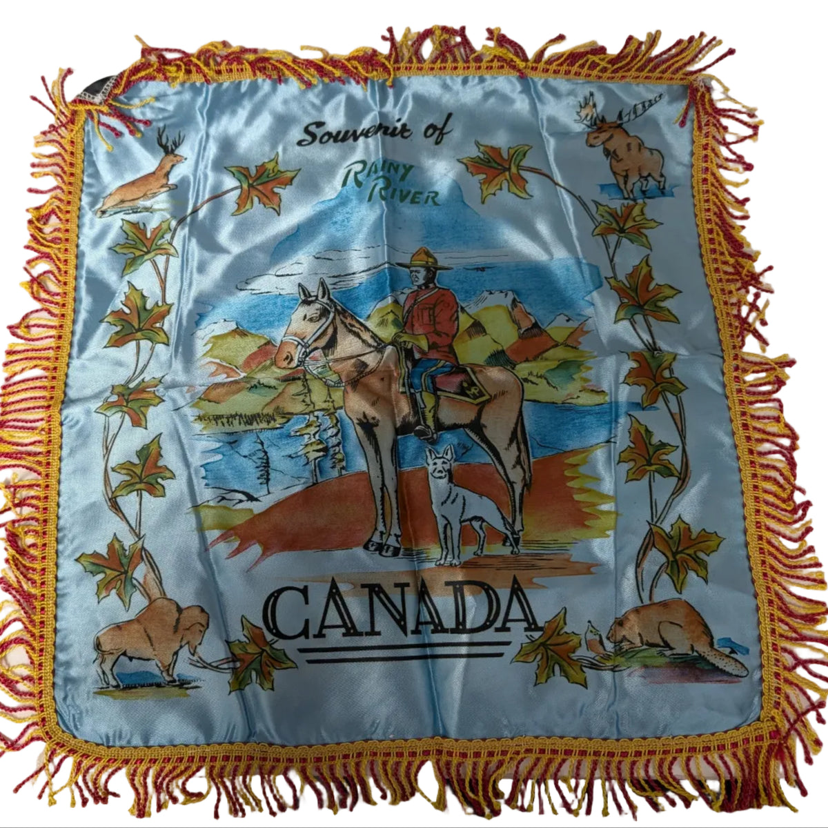 Vintage Satin Cushion Cover - Souvenir of Rainy River