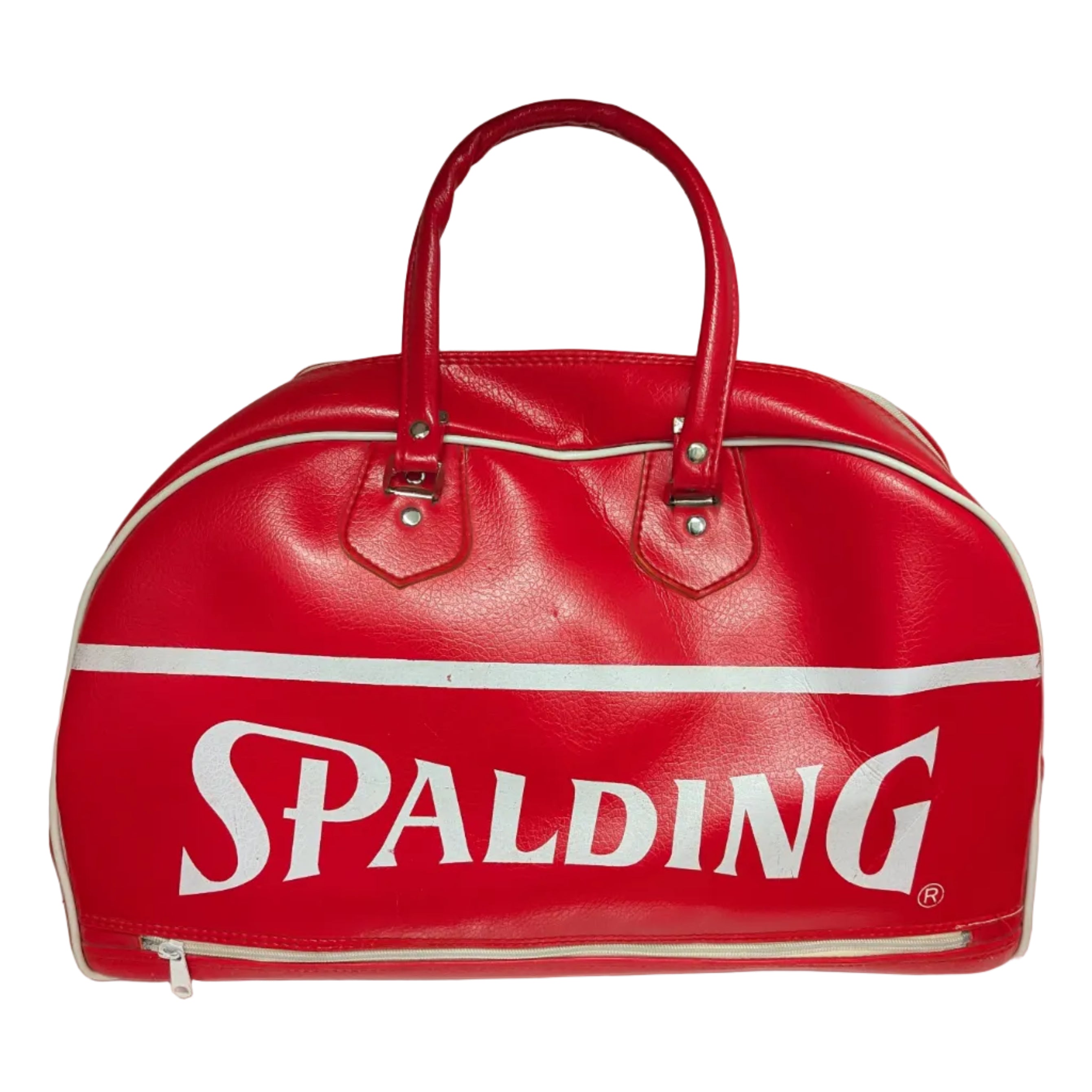 Vintage Spalding Faux Leather Duffle/Gym Bag