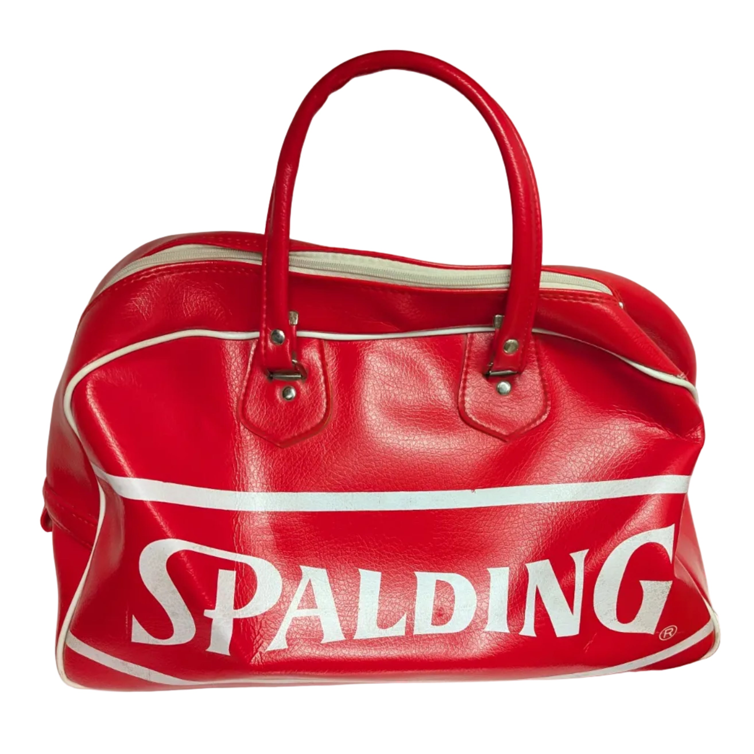 Vintage Spalding Faux Leather Duffle/Gym Bag