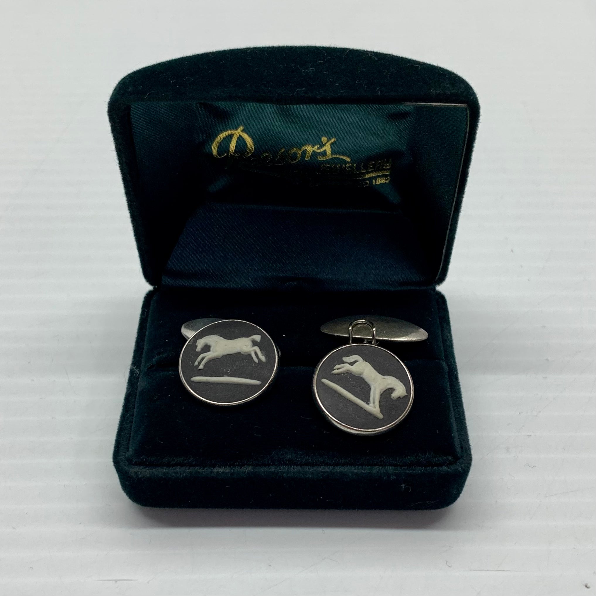 Wedgewood Prancing Horses Jasperware Cufflinks