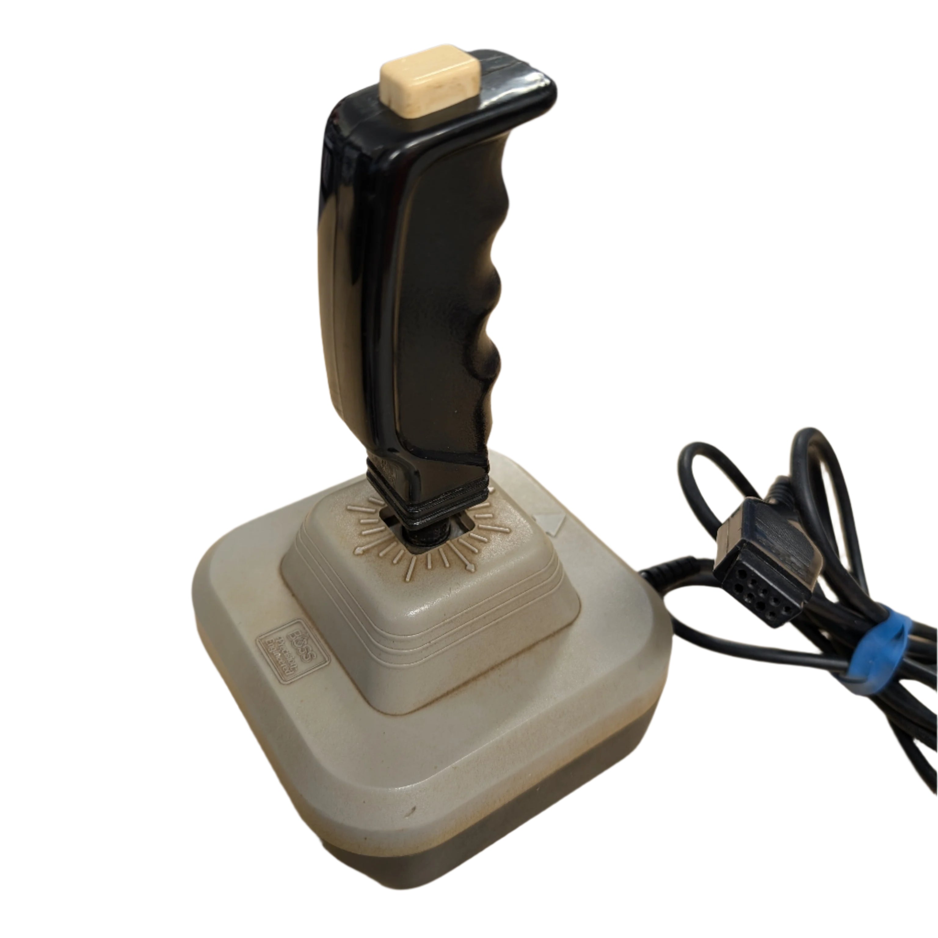 Joystick with a cable on a white background