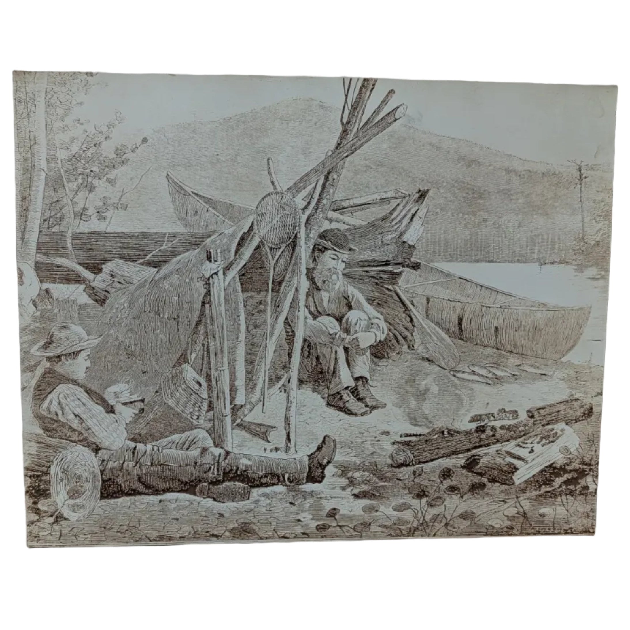 Winslow Homer "Camping Out in the Adirondack Mountains"