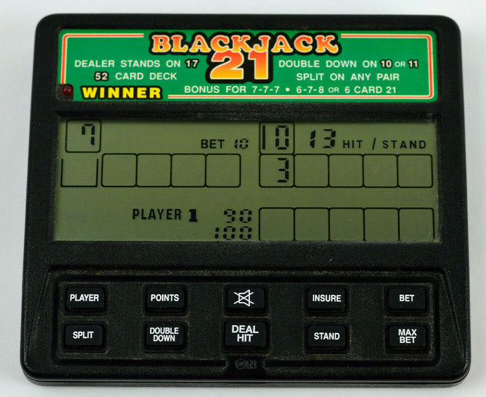 GO [identique à Radio Shack] Blackjack 21 Jeu électronique portable LCD Noir Modèle 60-2454