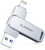 Blanbok+ MFi Certified Flash Drive 256GB External Storage for iPhone/i ...