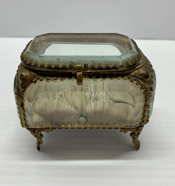 Victorian Glass Casket Jewellery Box