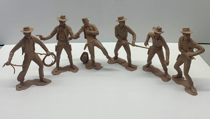 Vintage Louis Marx Cowboy Action Figures (set of 6)