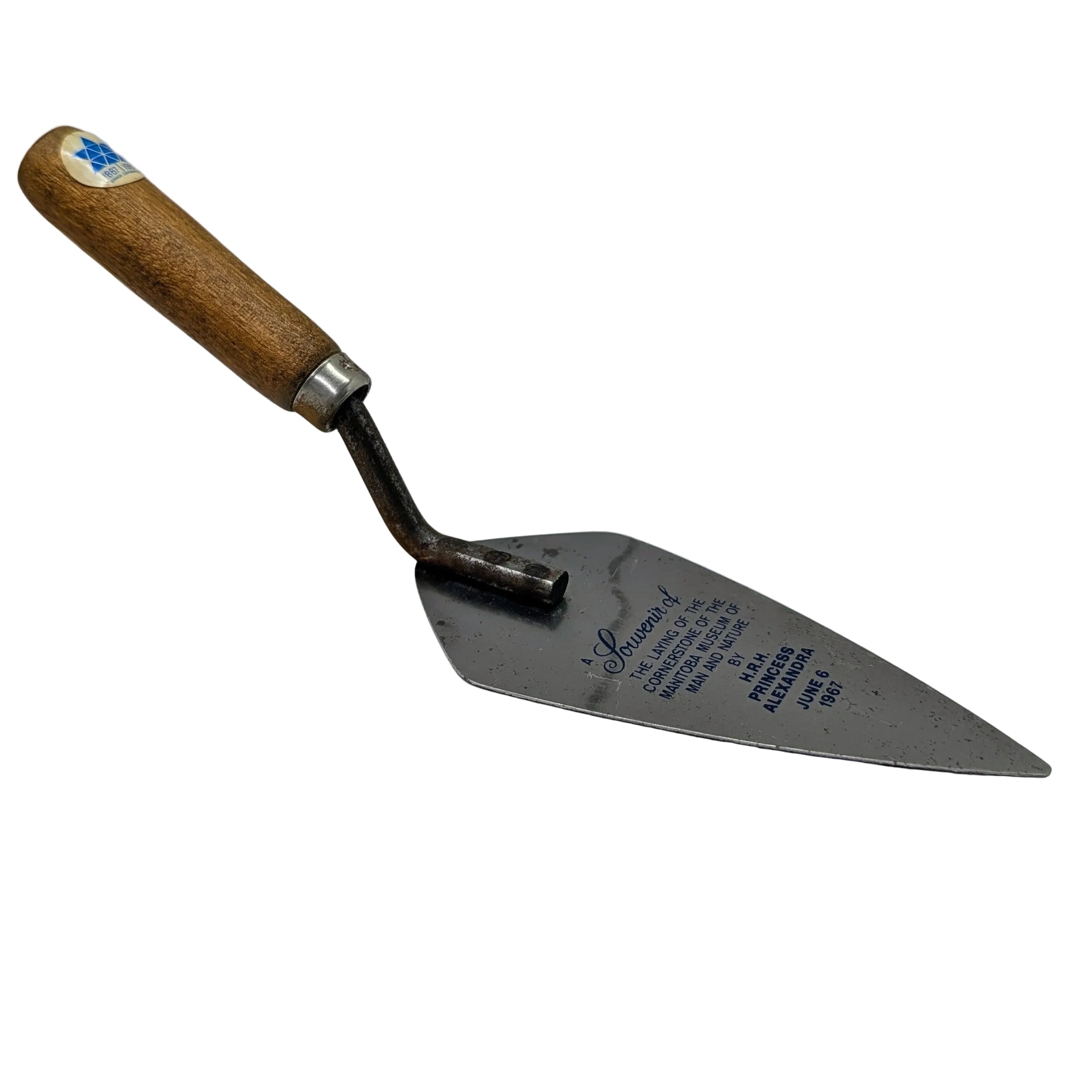 Vintage 1967 Manitoba Museum of Man & Nature Commemorative Souvenir Trowel