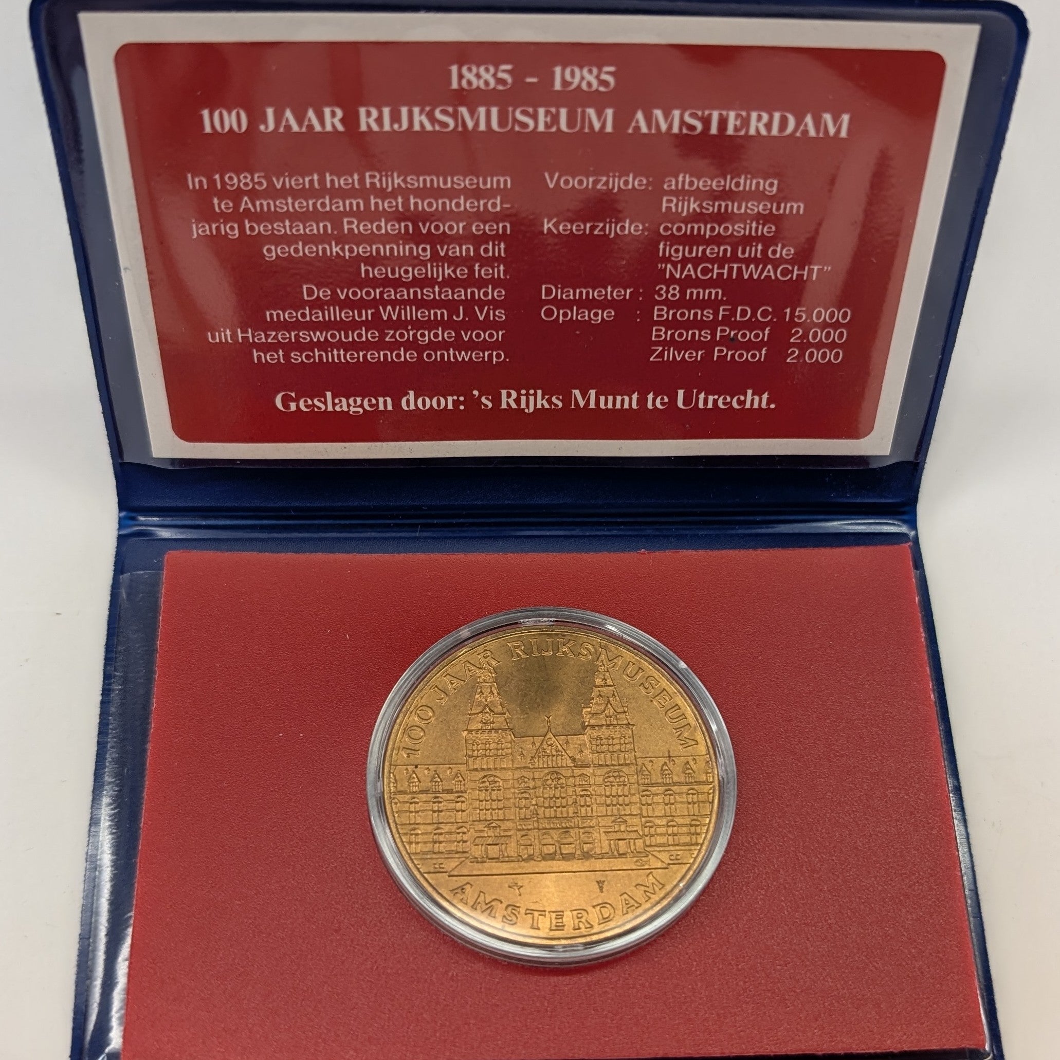 Amsterdam Rijksmuseum Dutch National Museum Commemorative Coin