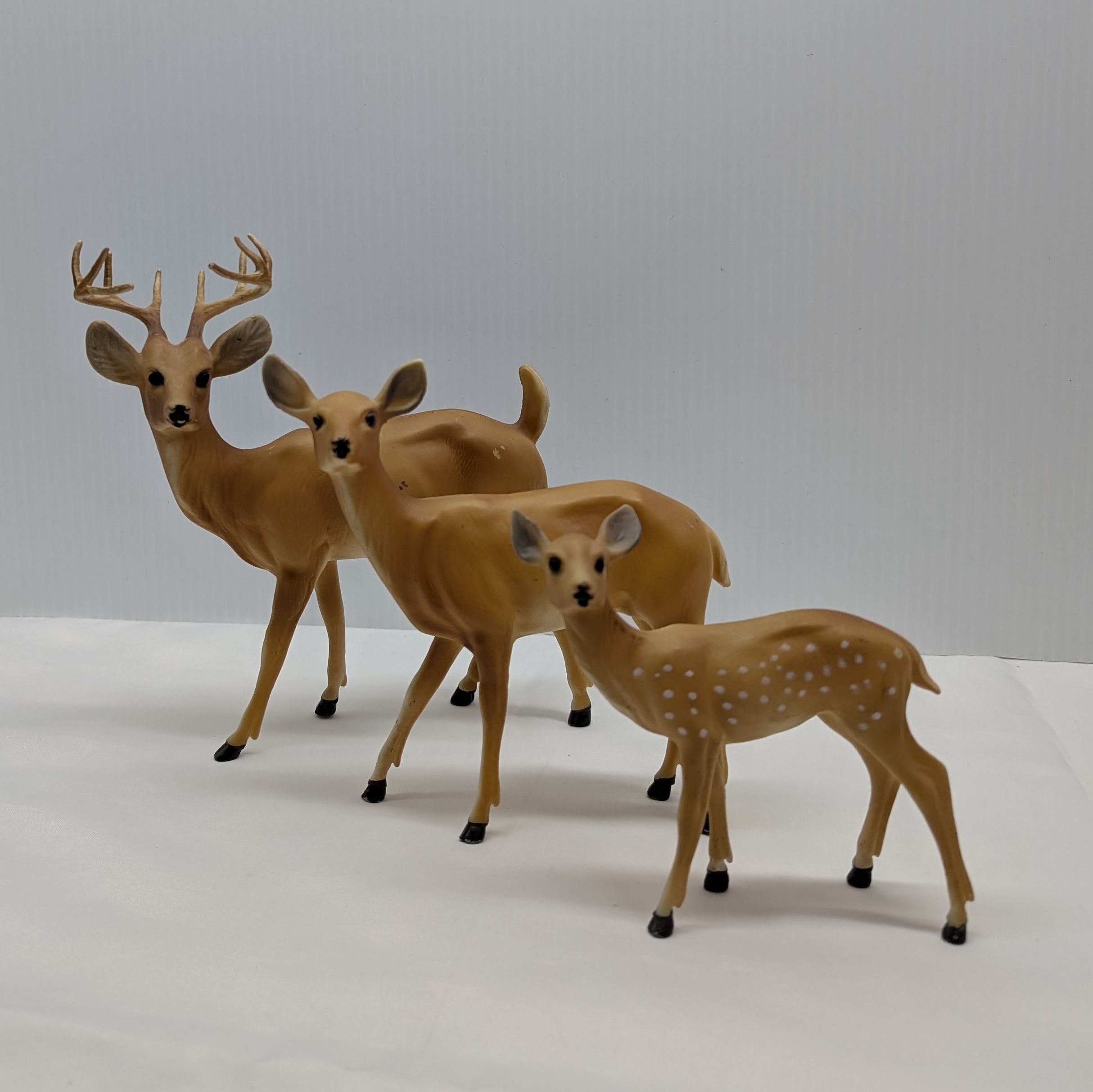 Vintage Plastic Deer Family Figurines