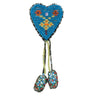 vintage indigenous beaded heart pin with little moccasins