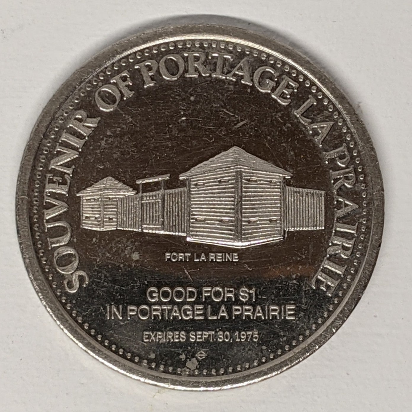 1975 Republic of Manitoba Portage la Prairie Souvenir Coin