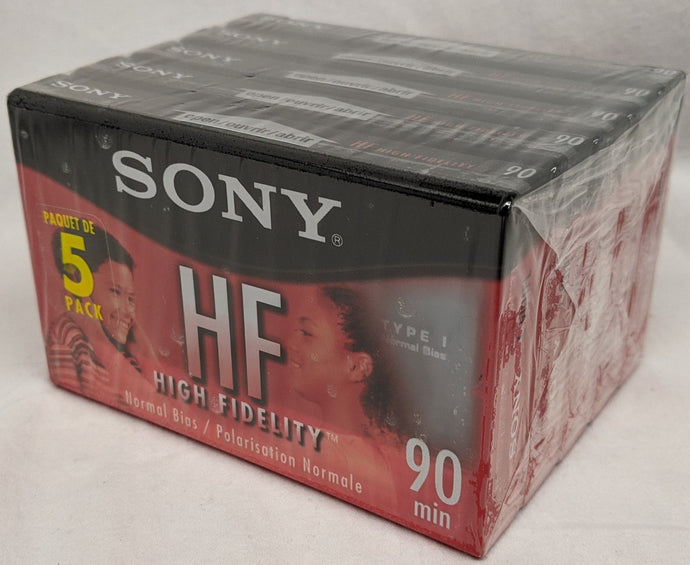 Sony 5-Pack 90 Minute Cassettes [New/Sealed]