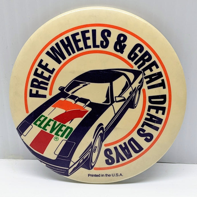 80s 7-Eleven Free Wheels & Great Deals Days Badge