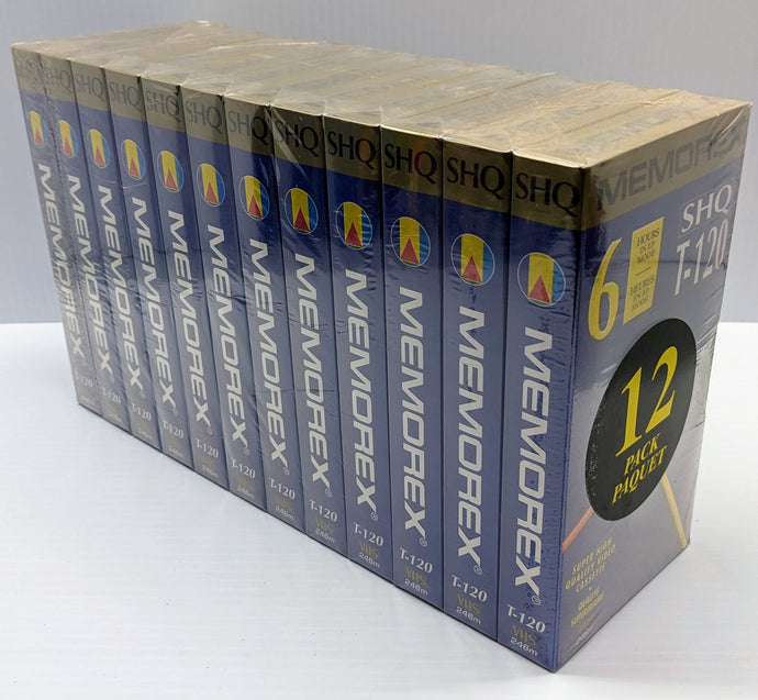 Memorex Lot de 12 cassettes vidéo VHS de 120 minutes [neuf/scellé]