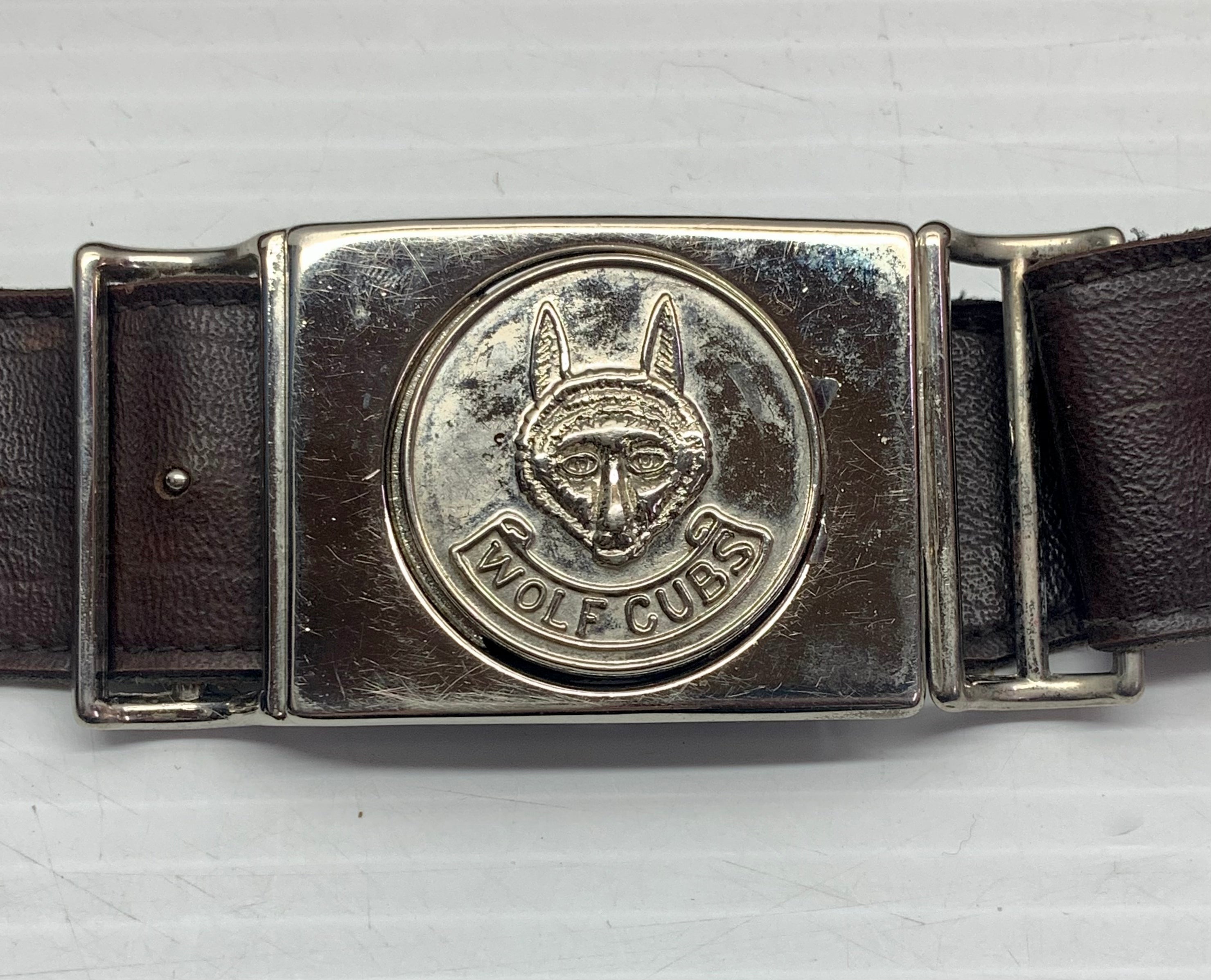 Wolf Cubs Brown Leather Kid's Belt