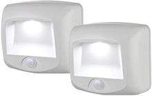 Load image into Gallery viewer, Mr. Beams Battery Operated Indoor/Outdoor Motion-Sensing LED Step Light, 2-Pack, White
