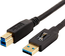 Load image into Gallery viewer, Amazon Basics High Speed USB 3.0 Cable - A-Male to B-Male - 9 Feet (2.7 Meters)

