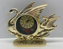 Load image into Gallery viewer, Vintage J.H. Quartz Plastic Swan Clock
