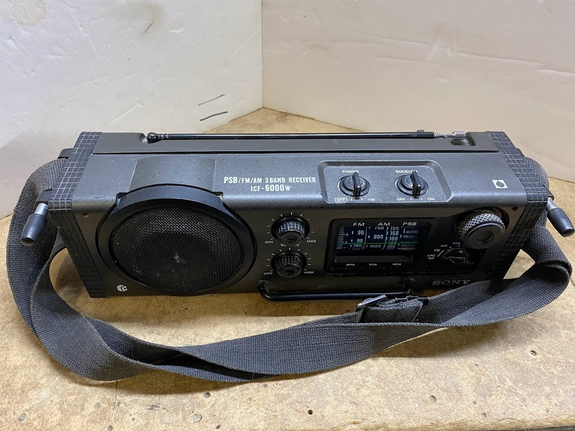 Sony ICF-6000W Vintage PSB/FM/AM Radio 3 Band Receiver - Portable 